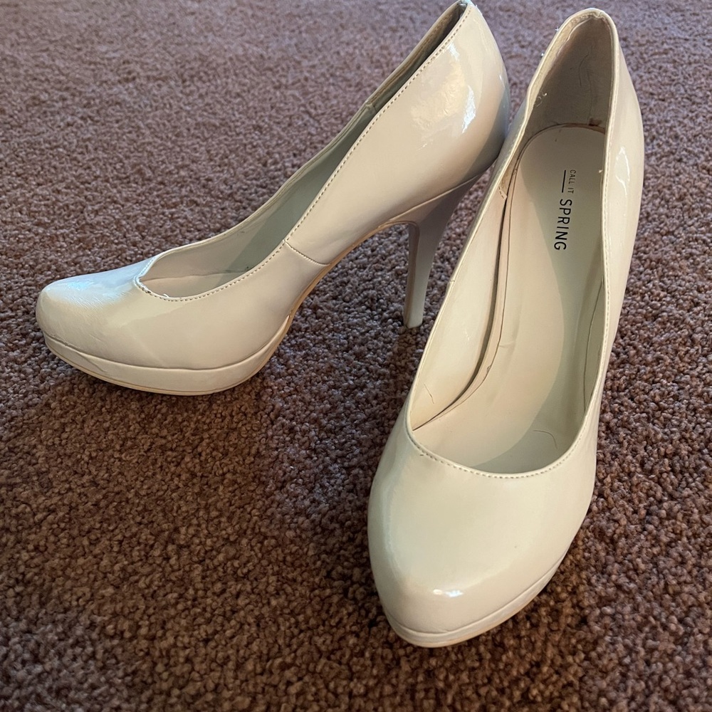 Call It Spring Cream-Colored Heels